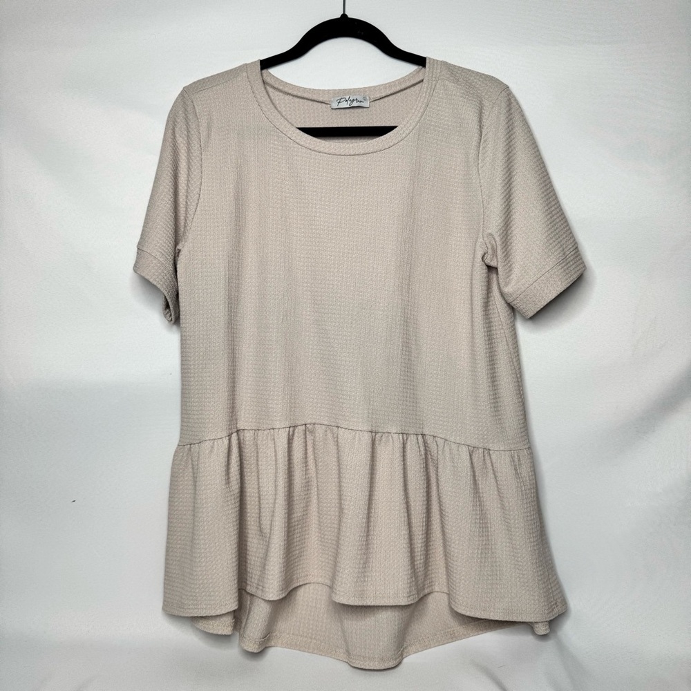 Elegant Cream Peplum Top